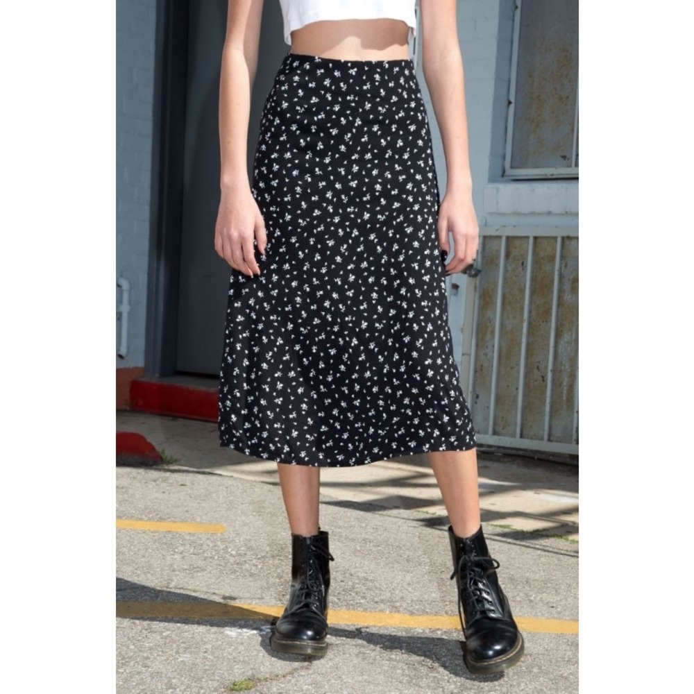 Brandy Melville John Galt Navy Maura Midi Skirt